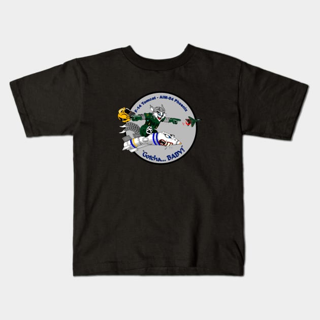 F-14 Tomcat - AIM-54 Phoenix Gotcha... BABY! - Grey Clean Style Kids T-Shirt by TomcatGypsy
